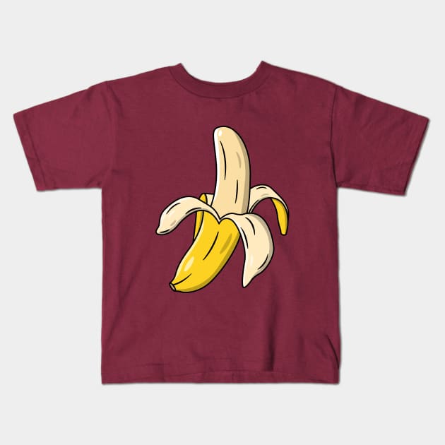 Half Peeled Banana Kids T-Shirt by KH Studio